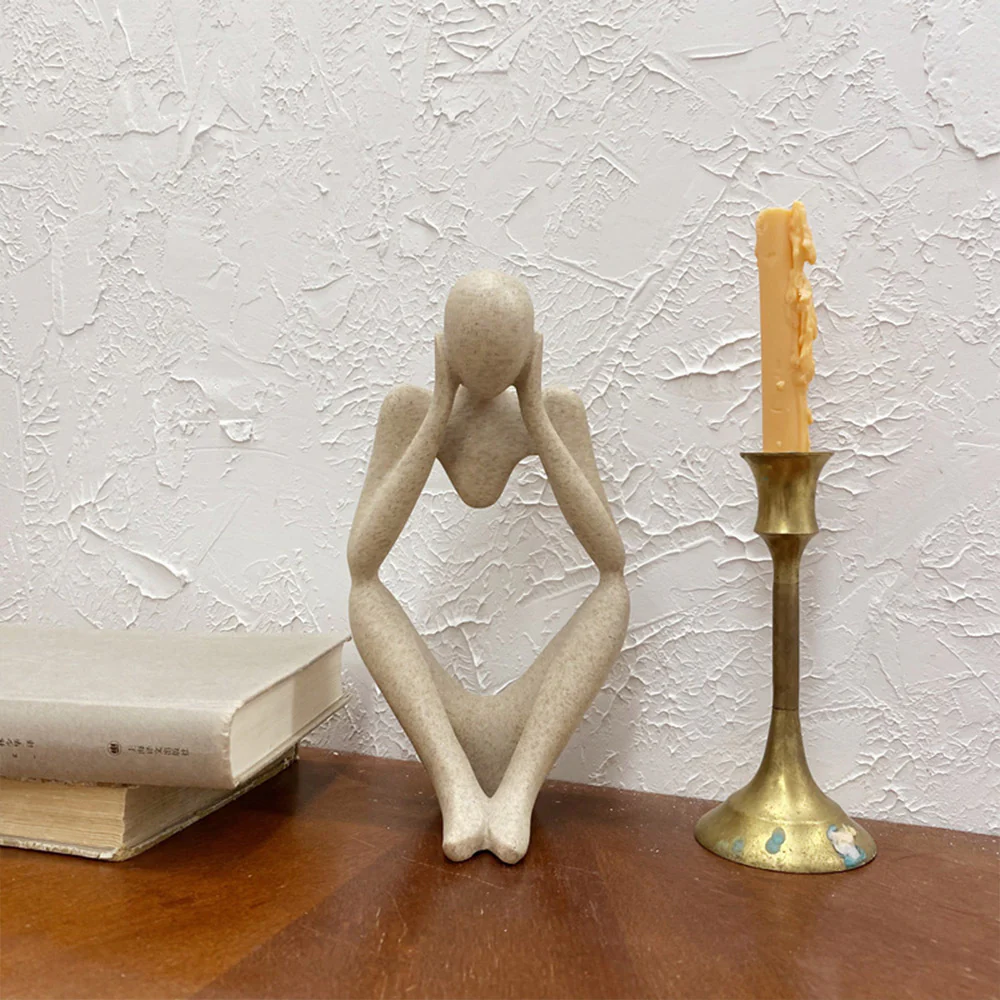 Lifeideas Resin Sculpture Art Abstract Meditator Statue Tabletop Ornament - Image 2