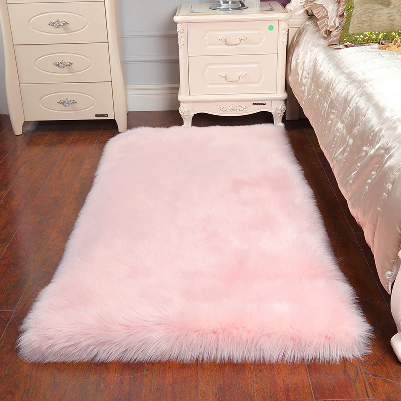 Lifeideas Retangular Super Soft Shaggy Area Rug Pink - Image 2