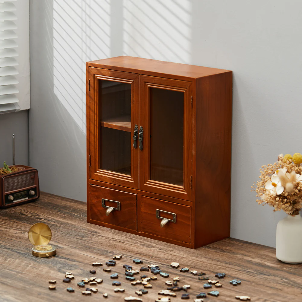 Lifeideas Retro Wooden Desktop Storage Organizer with Drawers