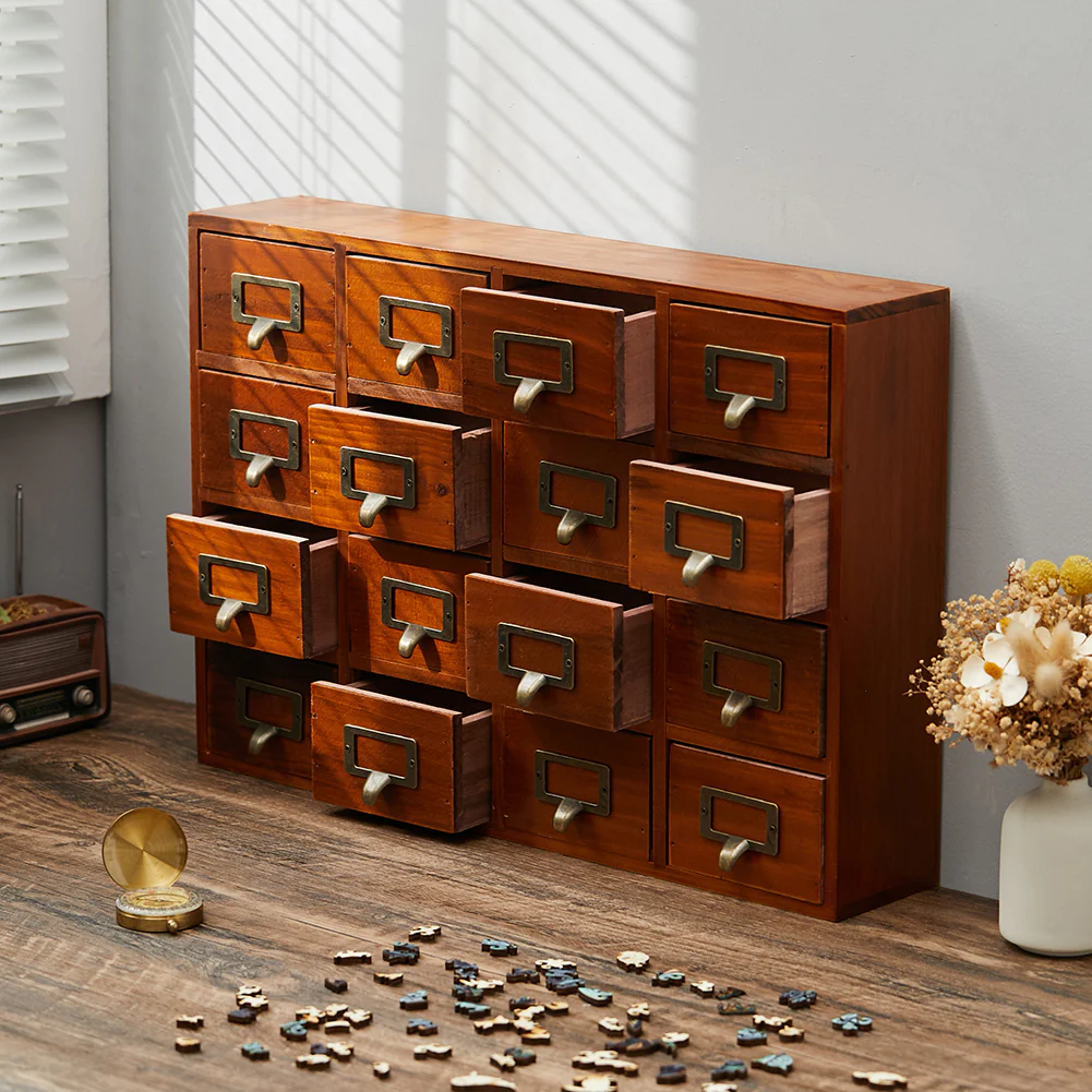 Lifeideas Retro Wooden Drawer Organzier Box - Image 2