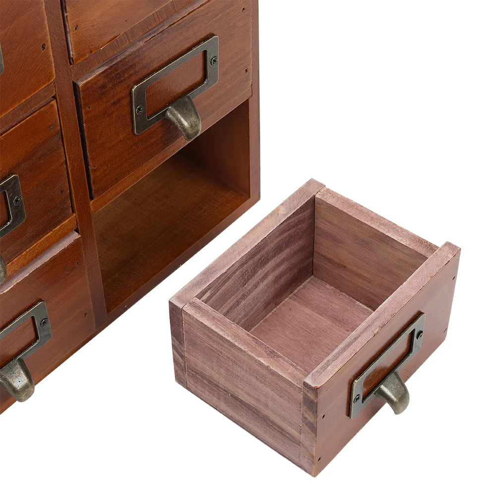 Lifeideas Retro Wooden Drawer Organzier Box - Image 9