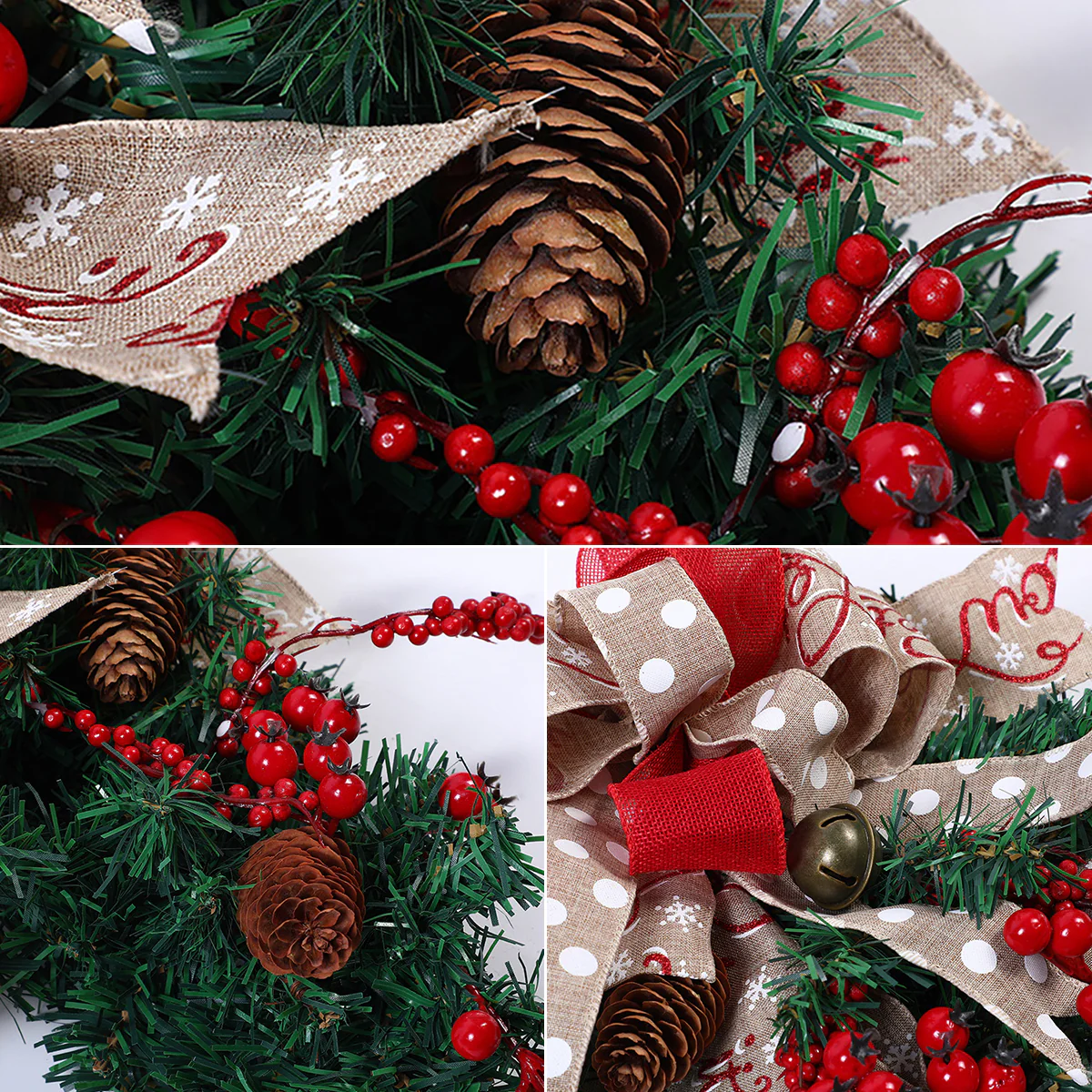 Lifeideas Ribbon Bow Christmas Teardrop Swag - Image 5