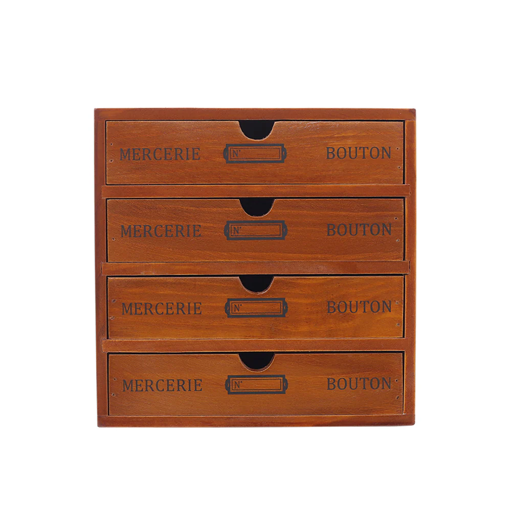 Lifeideas Rustic 4-Drawer Wooden Organizer Box - Image 3