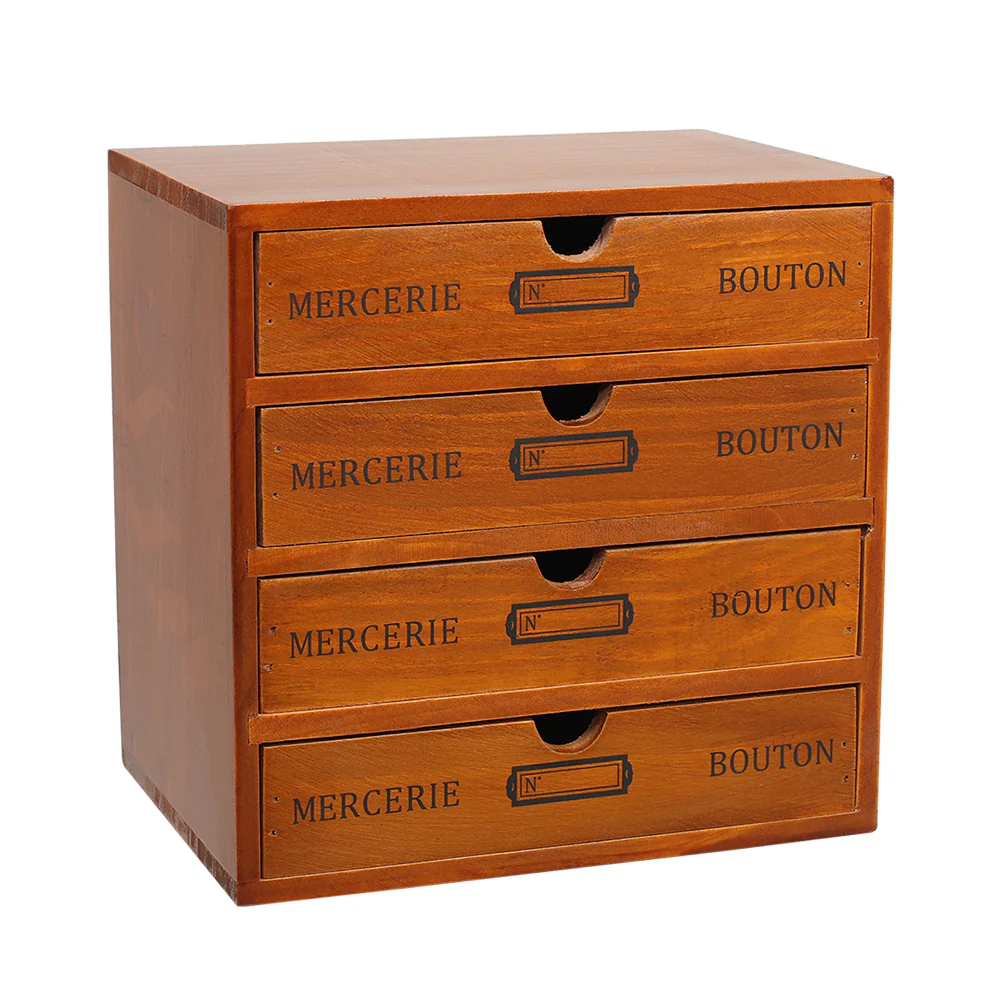 Lifeideas Rustic 4-Drawer Wooden Organizer Box - Image 4