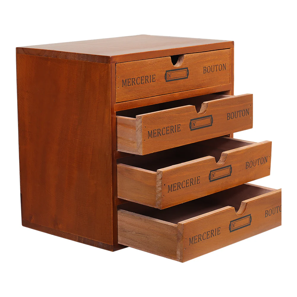 Lifeideas Rustic 4-Drawer Wooden Organizer Box - Image 5