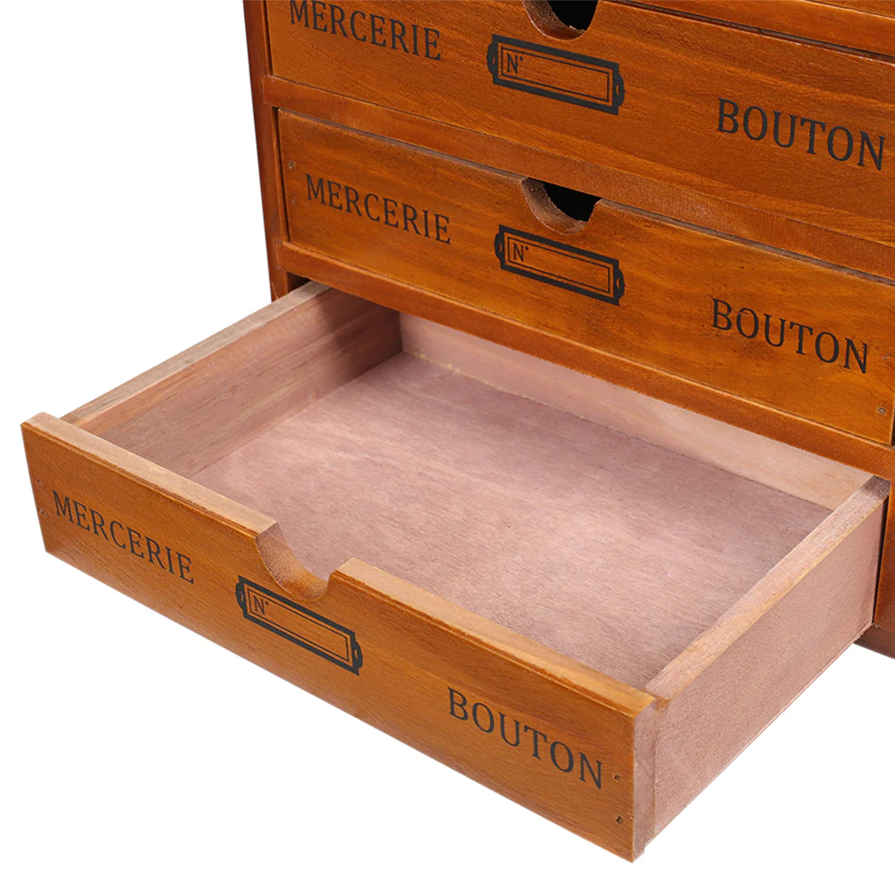 Lifeideas Rustic 4-Drawer Wooden Organizer Box - Image 6