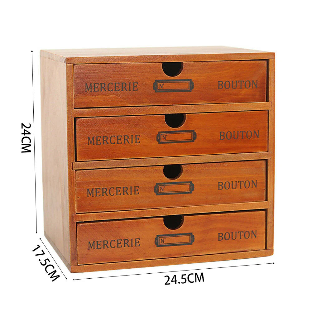 Lifeideas Rustic 4-Drawer Wooden Organizer Box - Image 8