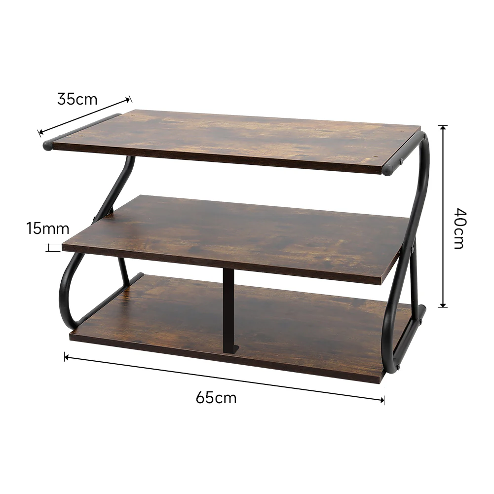 Lifeideas Rustic S-frame Shoe Rack 3-Tier Shelf - Image 6