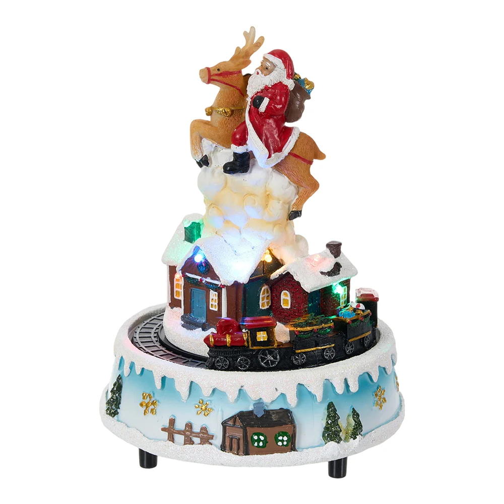 Lifeideas Santa Claus Reindeer Music Box Ornament - Image 4