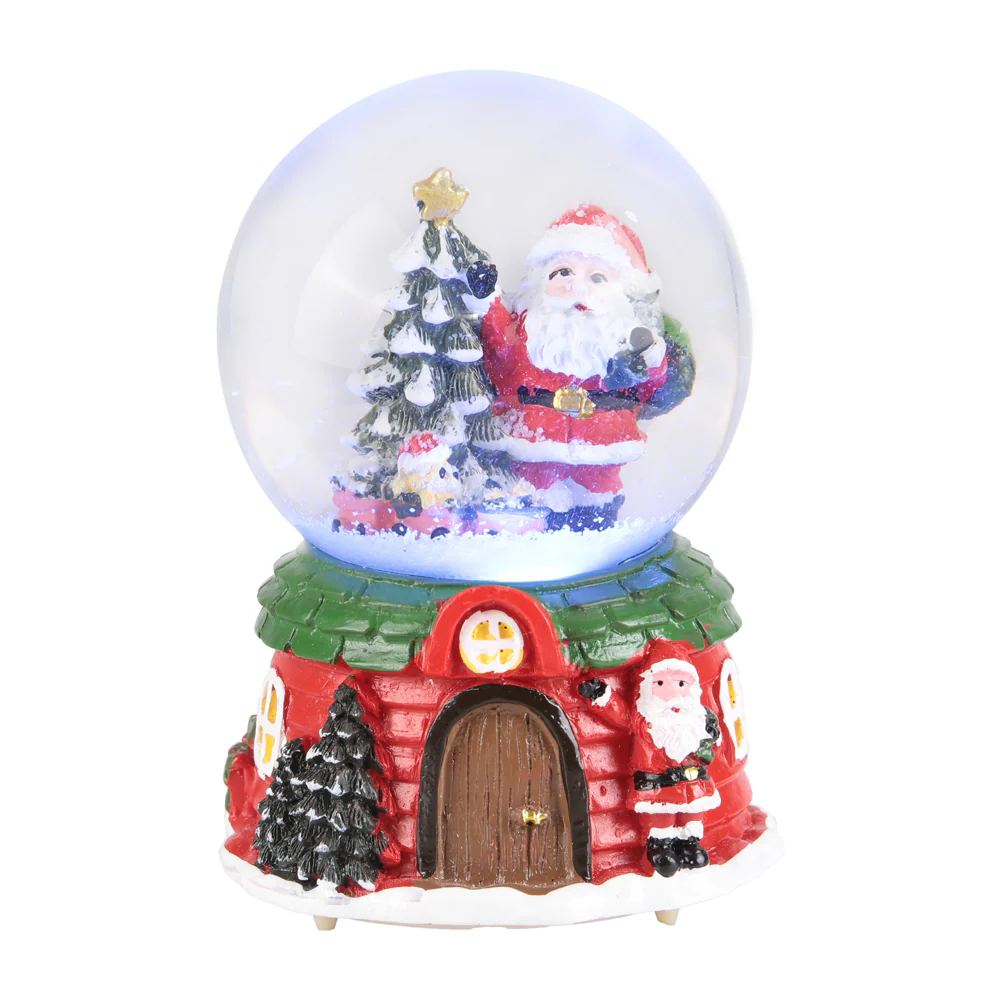 Lifeideas Santa Claus Snow Ball Gift Music Box Christmas Glass Ornament - Image 3