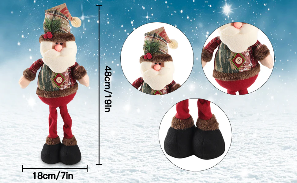 Lifeideas Santa Claus Standing Christmas Plush Doll Ornament - Image 5