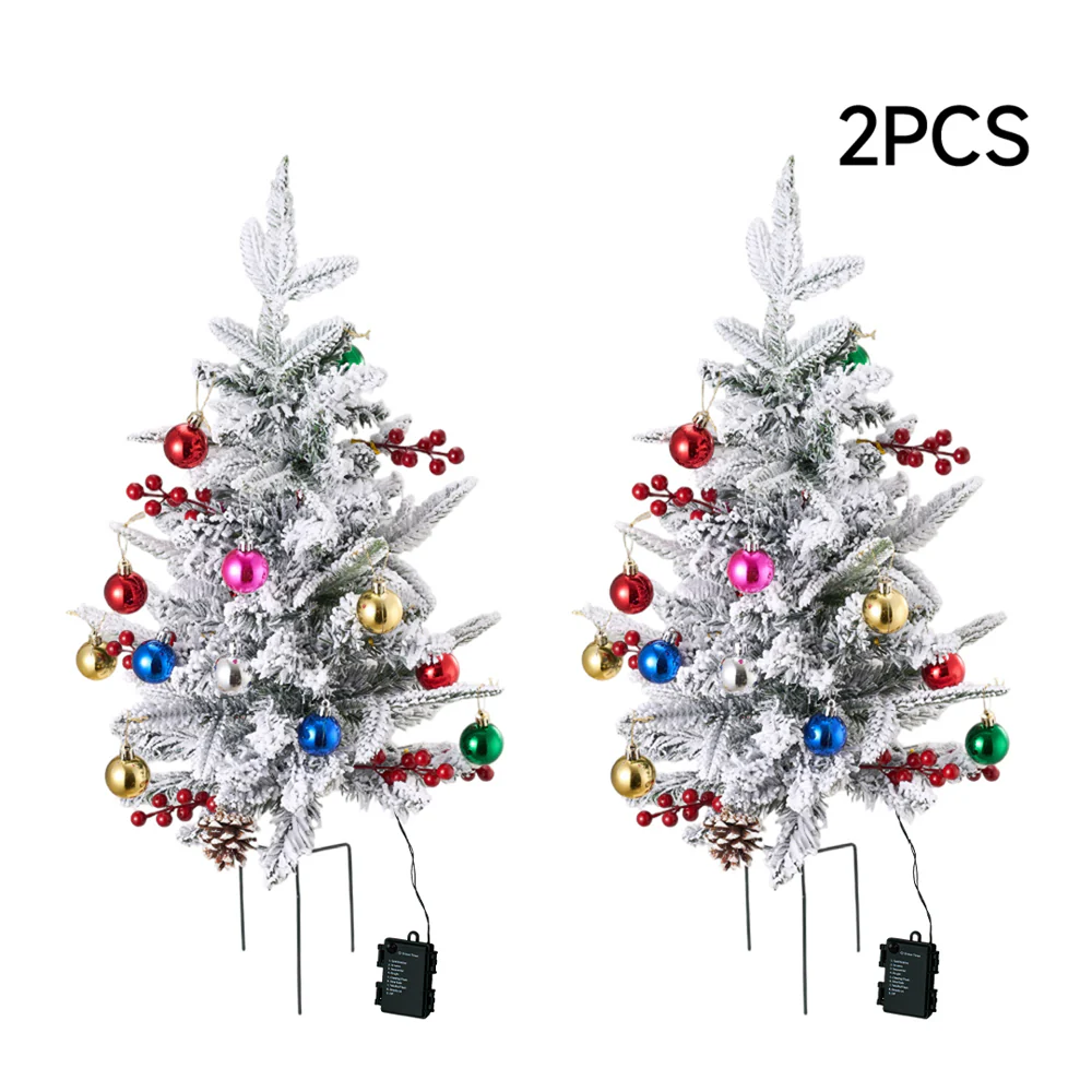 Lifeideas Set of 2 Artificial Christmas Trees with LED Decorations