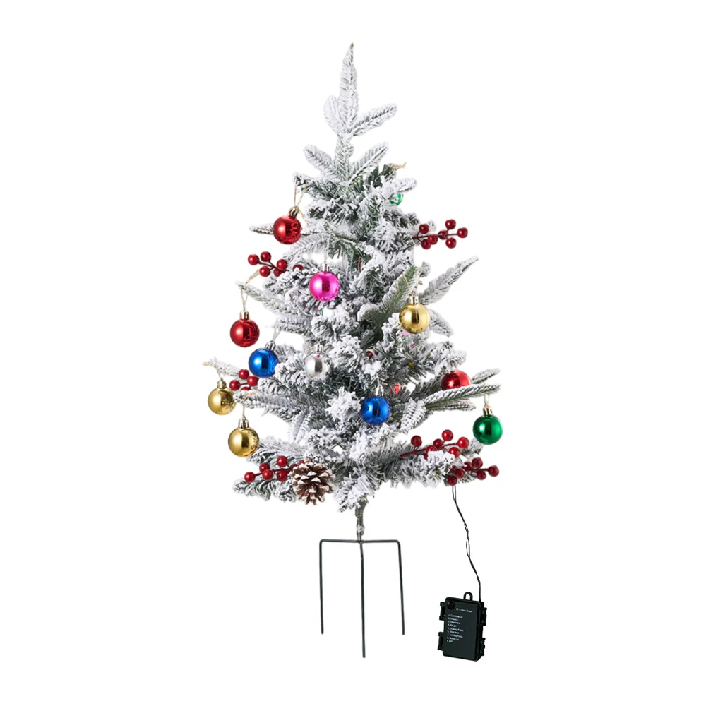 Lifeideas Set of 2 Artificial Christmas Trees with LED Decorations - Image 3