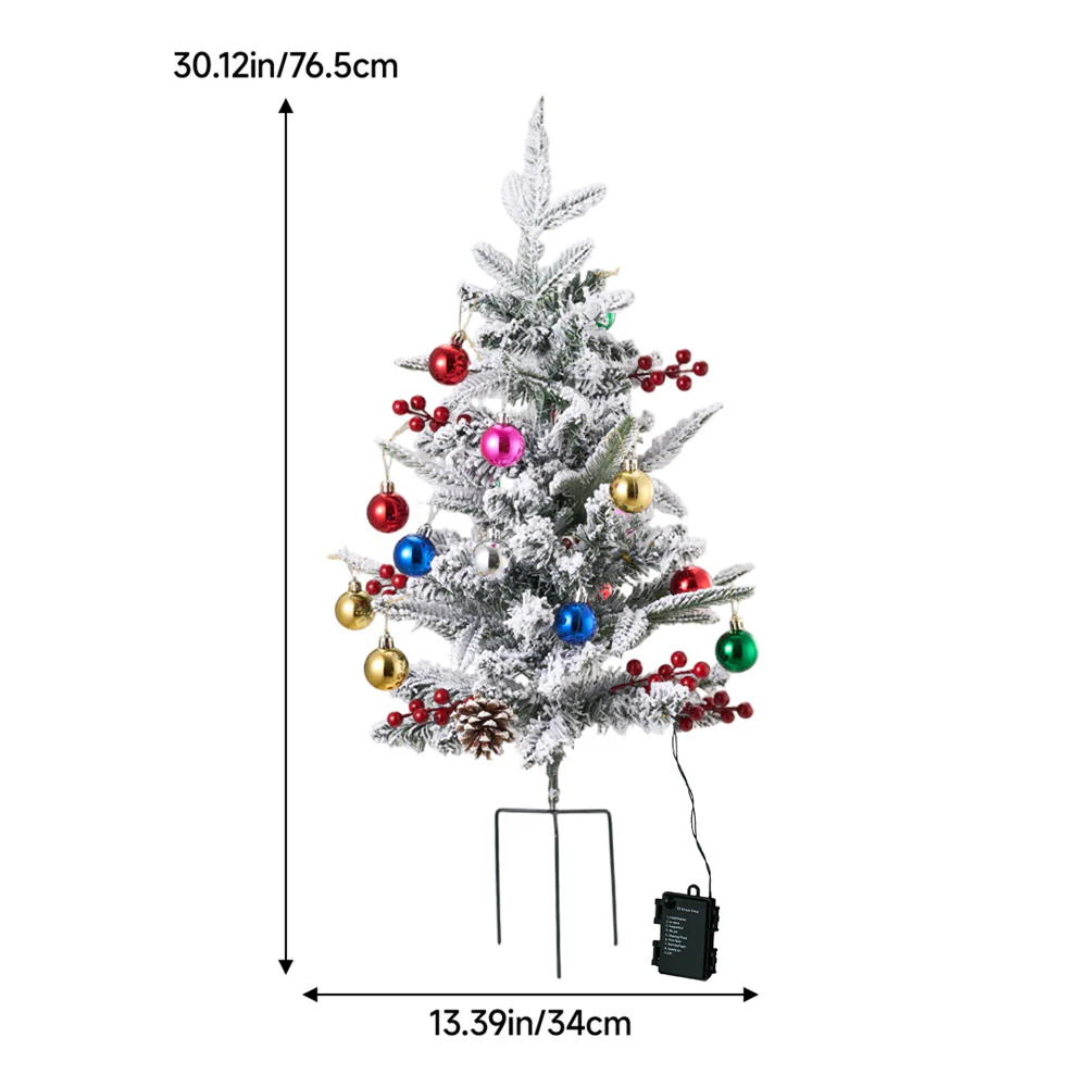Lifeideas Set of 2 Artificial Christmas Trees with LED Decorations - Image 7