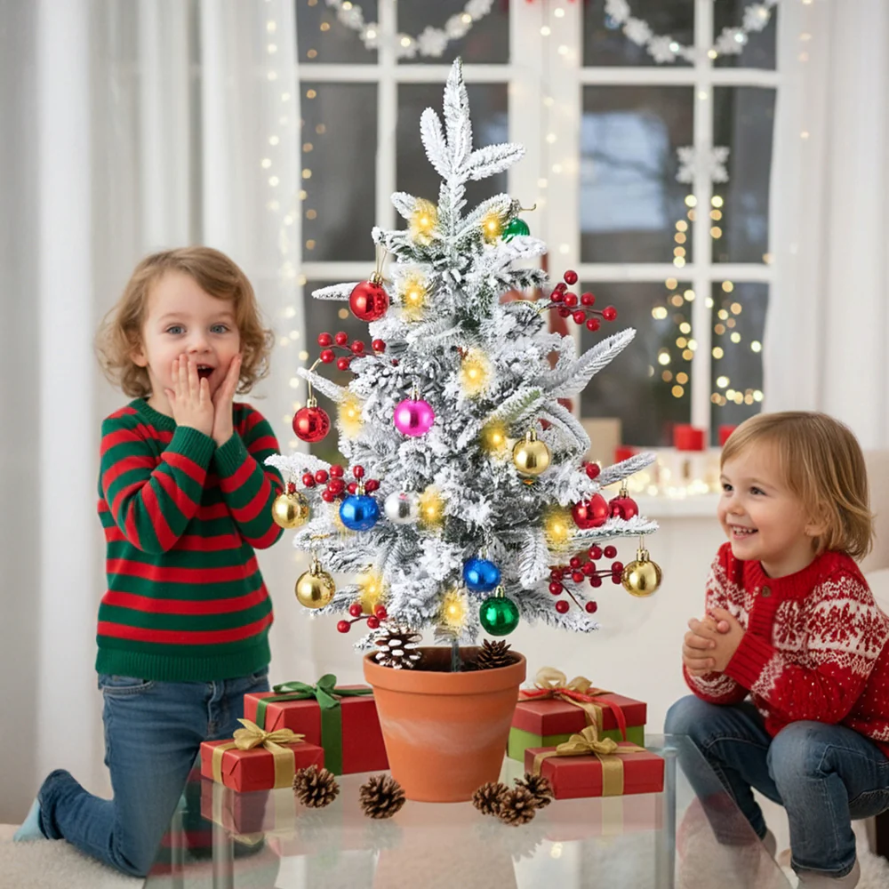 Lifeideas Set of 2 Artificial Christmas Trees with LED Decorations - Image 8