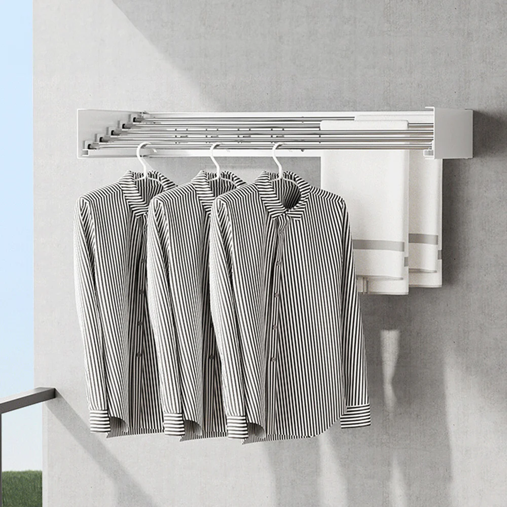 Lifeideas Space-Saving Wall Mounted Towel Drying Rack - Image 2