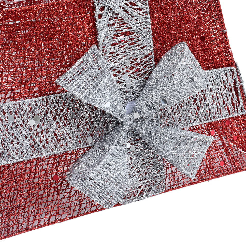 Lifeideas Square Christmas Tree Collar With Bow Tie Decoration - Image 3