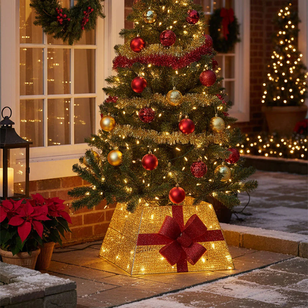 Lifeideas Square Tree Collar Basket with Bow - Image 3