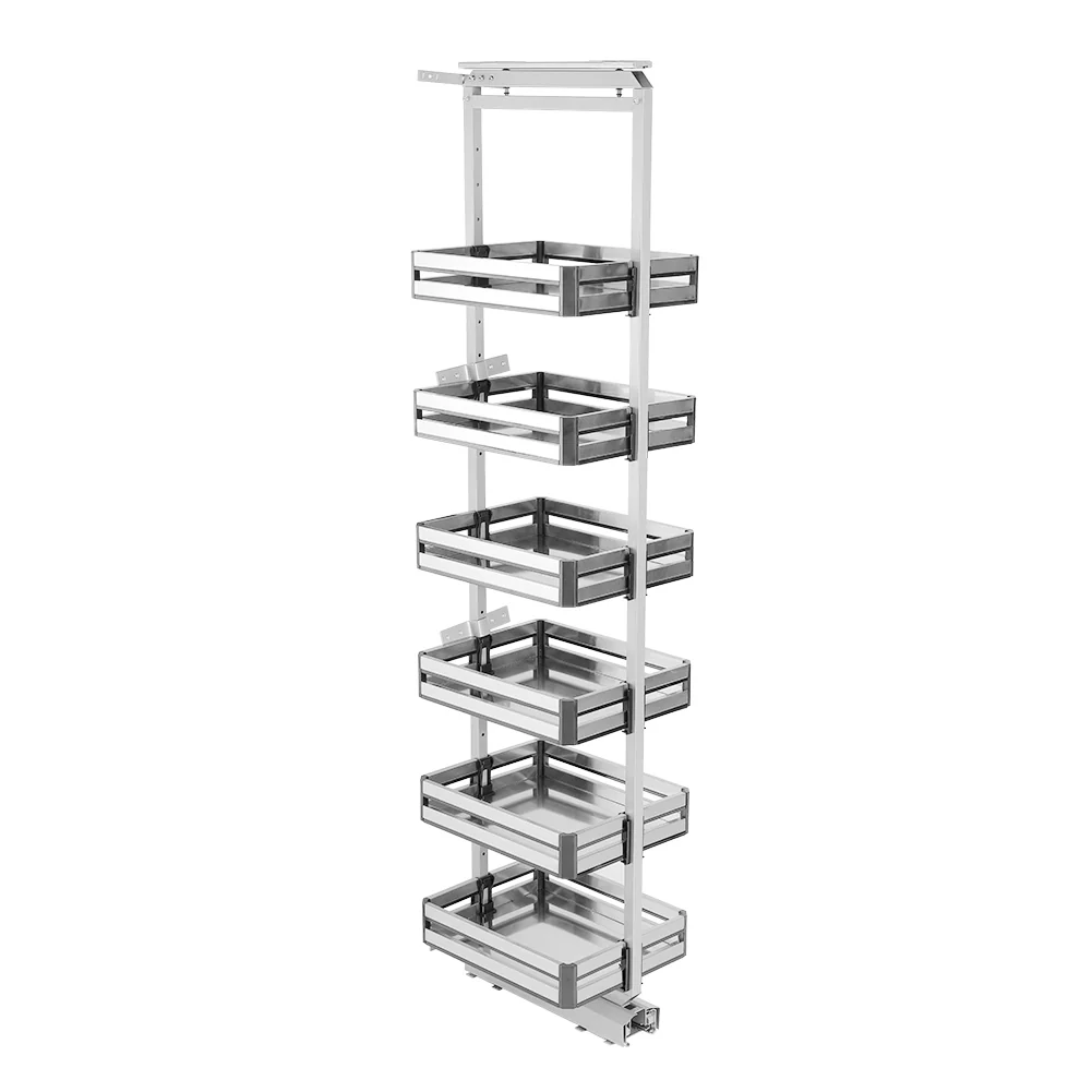 Lifeideas Tall and Narrow 6-Tier Metal Kitchen Pull-out Kitchen Cabinet Basket Shelf - Image 3