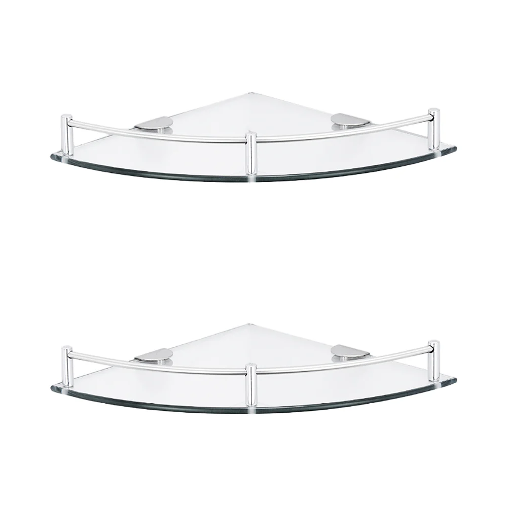 Lifeideas Tempered Glass Wall Shelf 1-Tier Set - Image 3