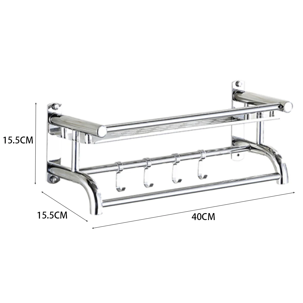 Lifeideas Wall Mounted Stainless Steel Bathroom Storage Shelf - Image 4