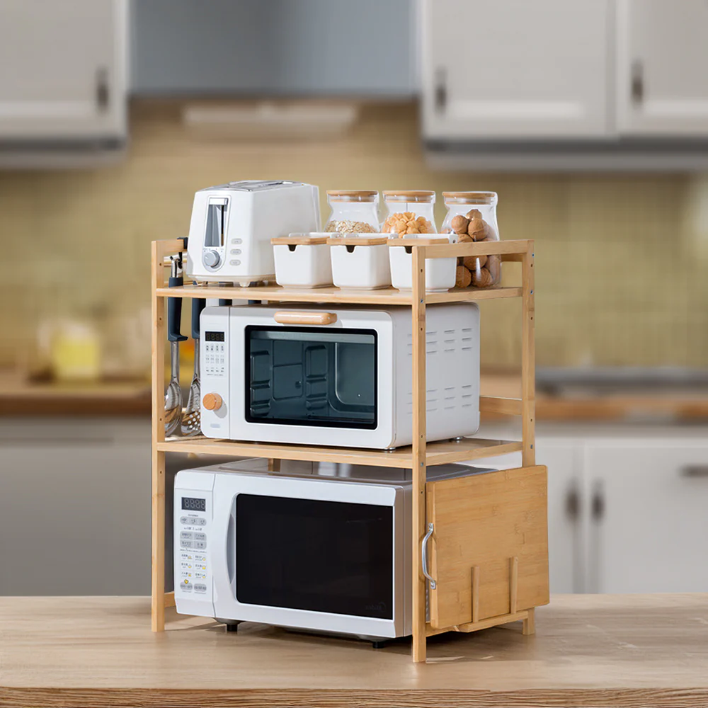 Lifeideas Wooden Spice Rack Organizer with Hooks - Image 2
