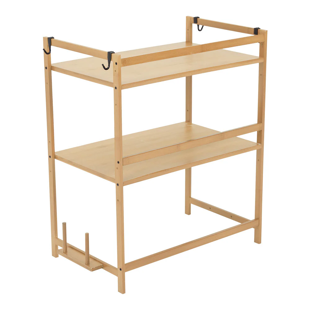 Lifeideas Wooden Spice Rack Organizer with Hooks - Image 6