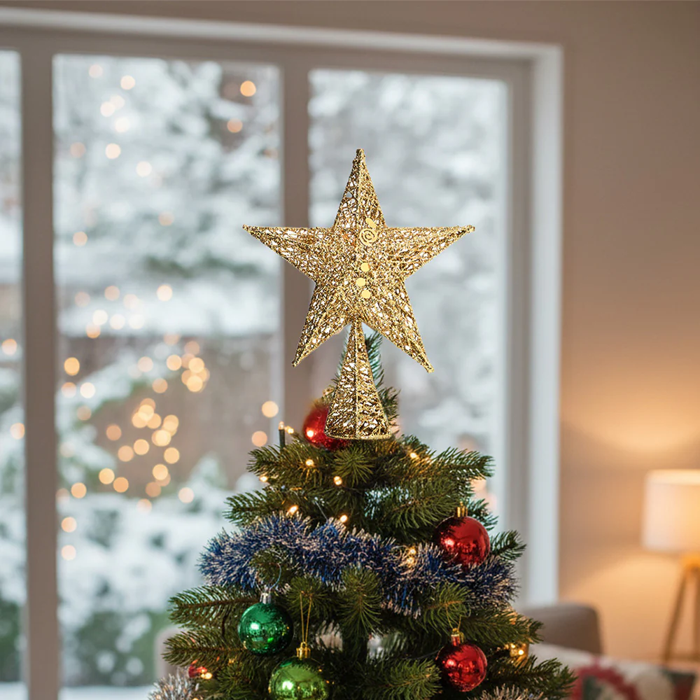 Lifeideas Wrought Iron Star Christmas Tree Topper - Image 2