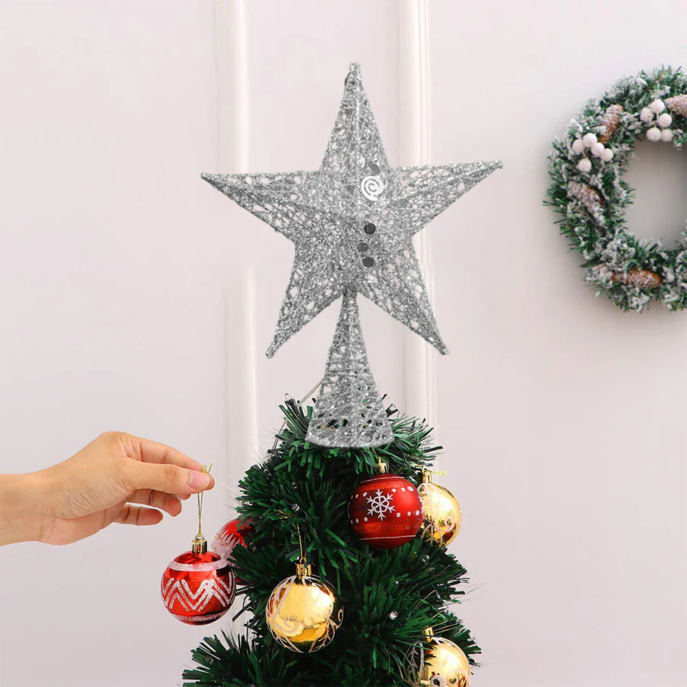 Lifeideas Wrought Iron Star Tree Topper Christmas Decoration - Image 3