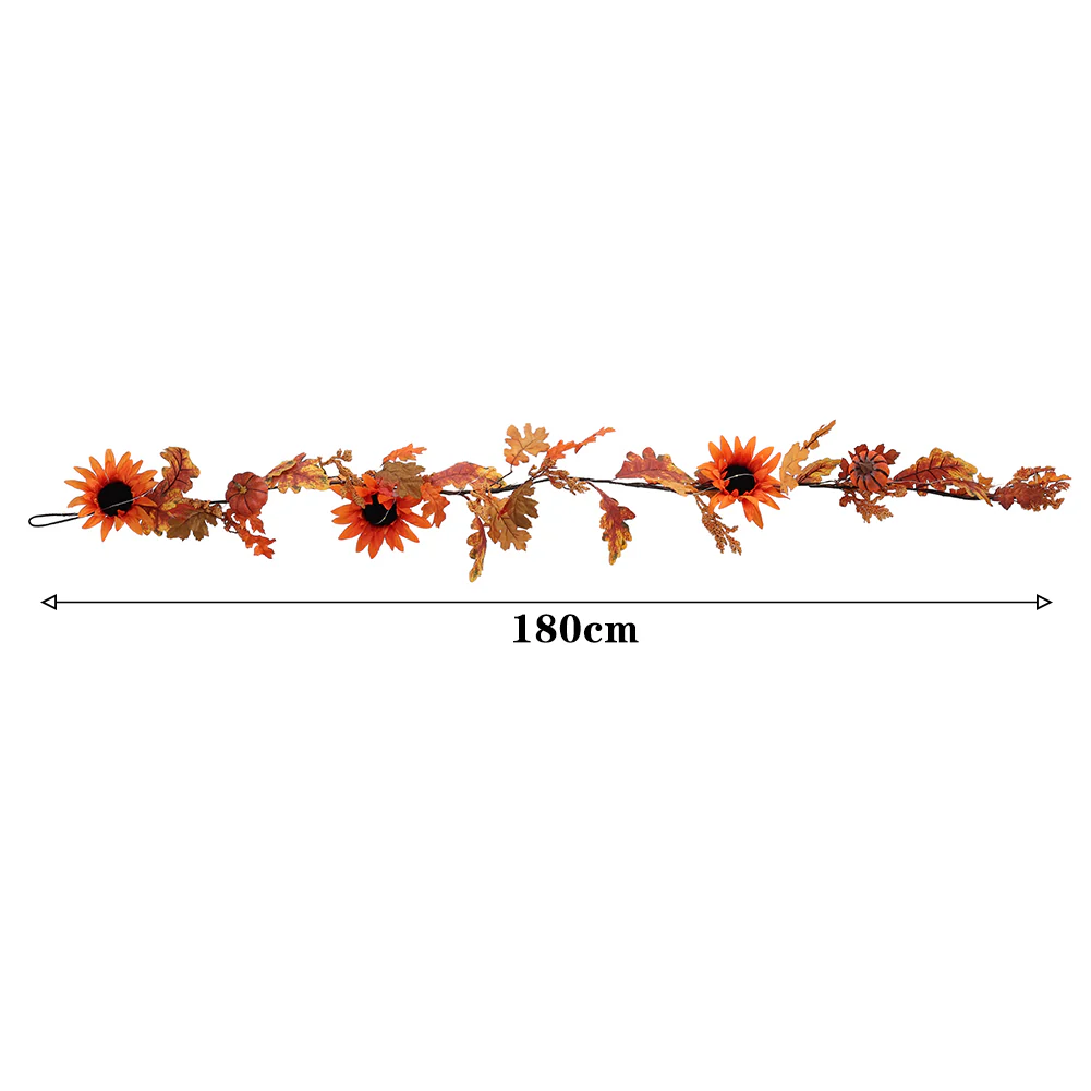 Lighted Fall Garland with Sunflowers - Image 3