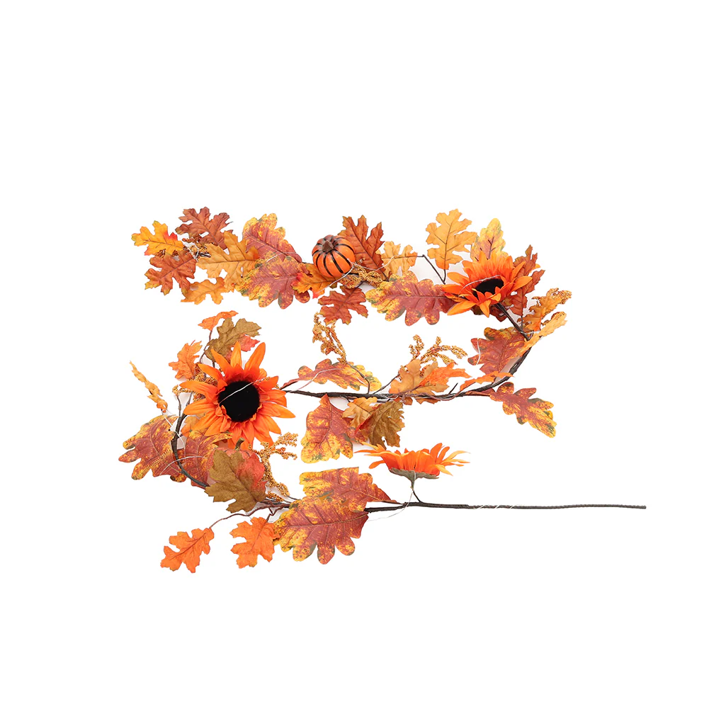 Lighted Fall Garland with Sunflowers - Image 5