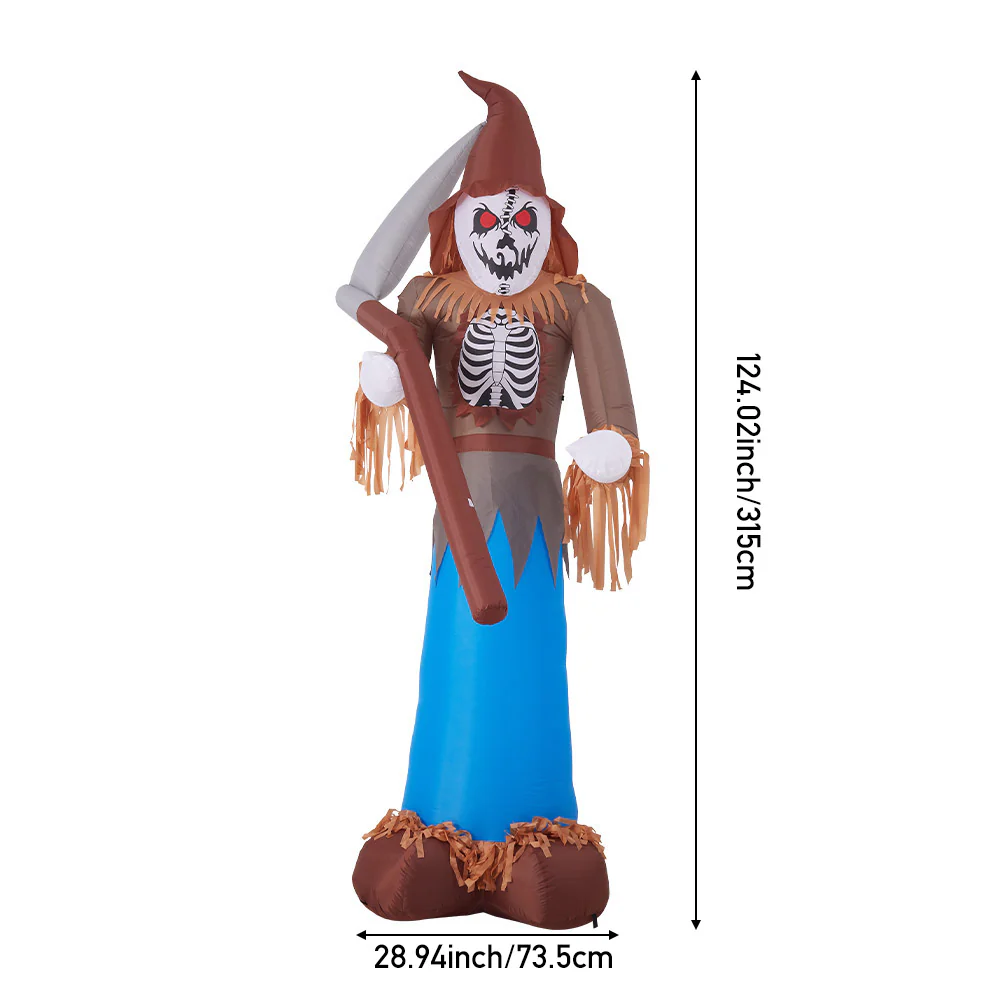 Lighted Scarecrow Grim Reaper Inflatable - Image 3