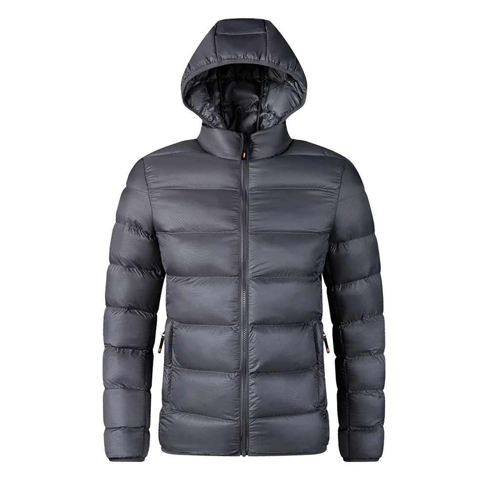 Lightweight Hooded Padded Jacket - Grey - Image 2