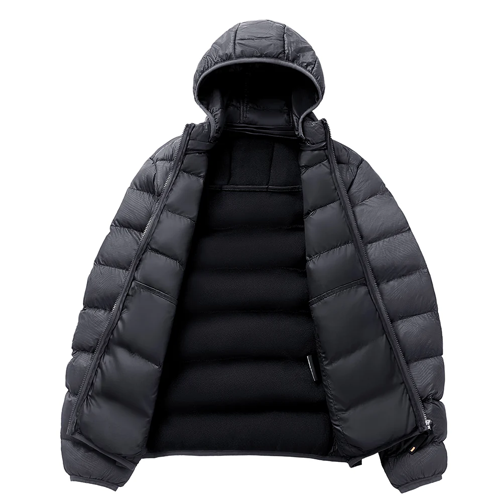 Lightweight Hooded Padded Jacket - Grey - Image 5