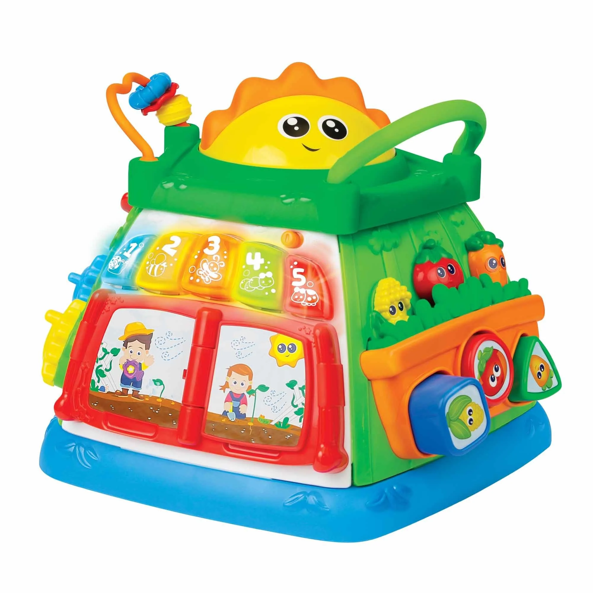 Winfun Lil Greenthumb Colour Sound Texture Activity Cube Toy Gift 6 Months+
