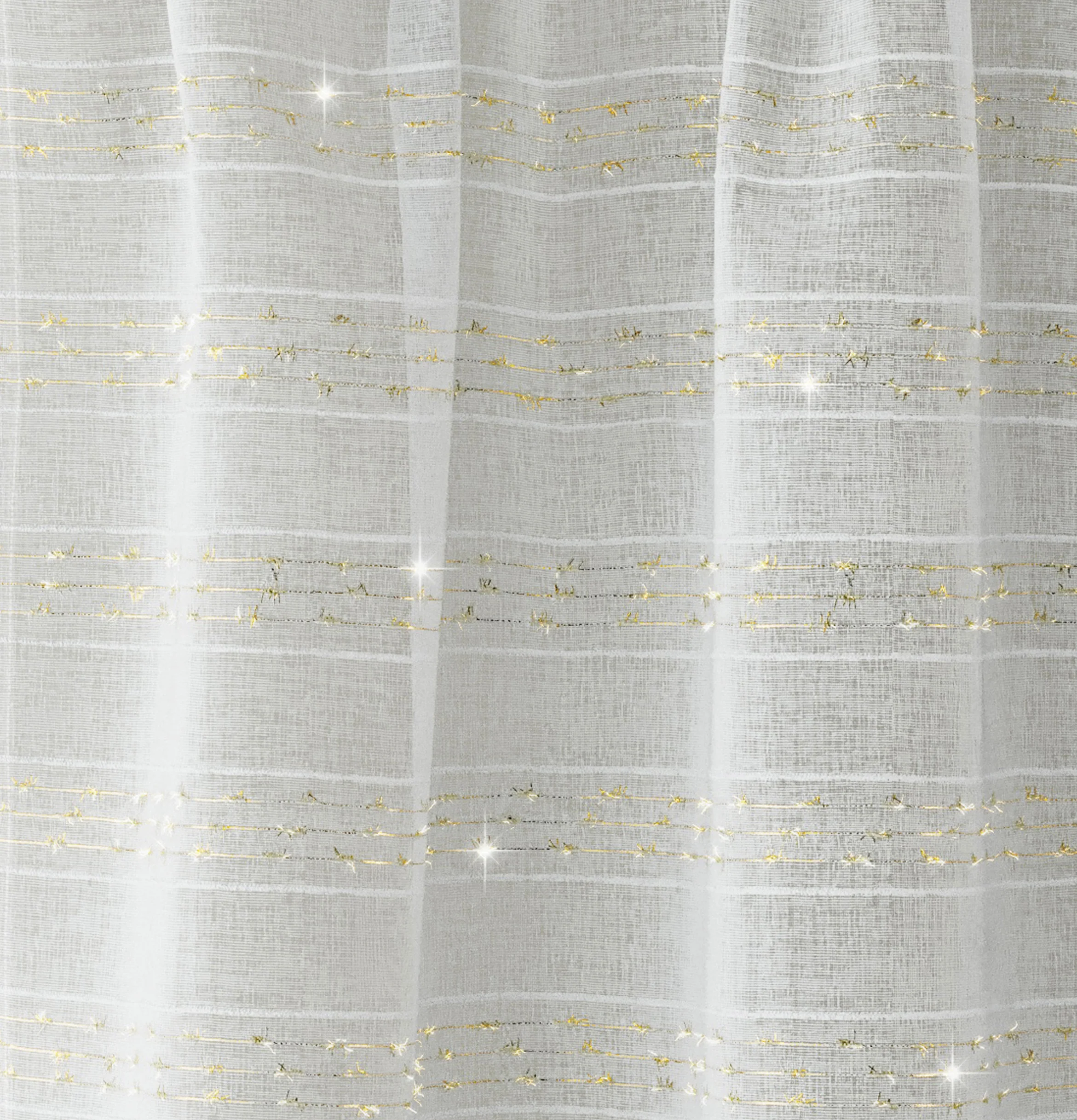 Lima Gold Metallic Lurex Stripe Voile Panels - Pair - Image 3