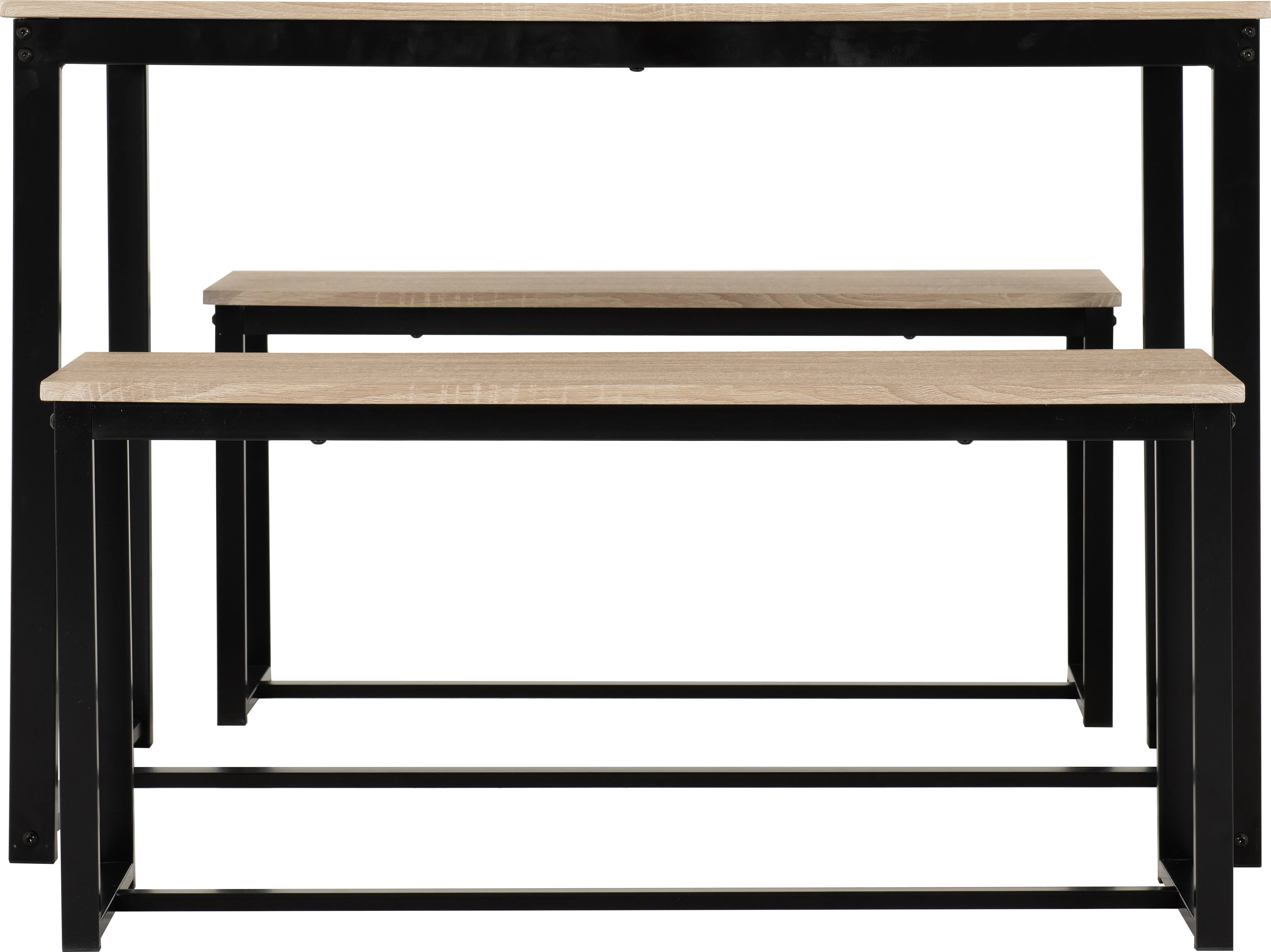 LINCOLN 1+2 DINING BENCH SET - SONOMA OAK EFFECT/BLACK - Image 3