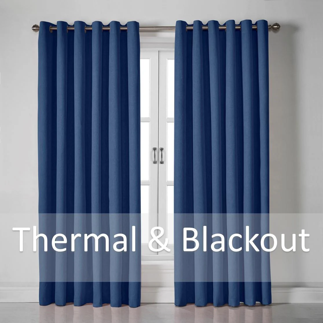 Linen Look Ring Top Blackout Curtains - Image 2