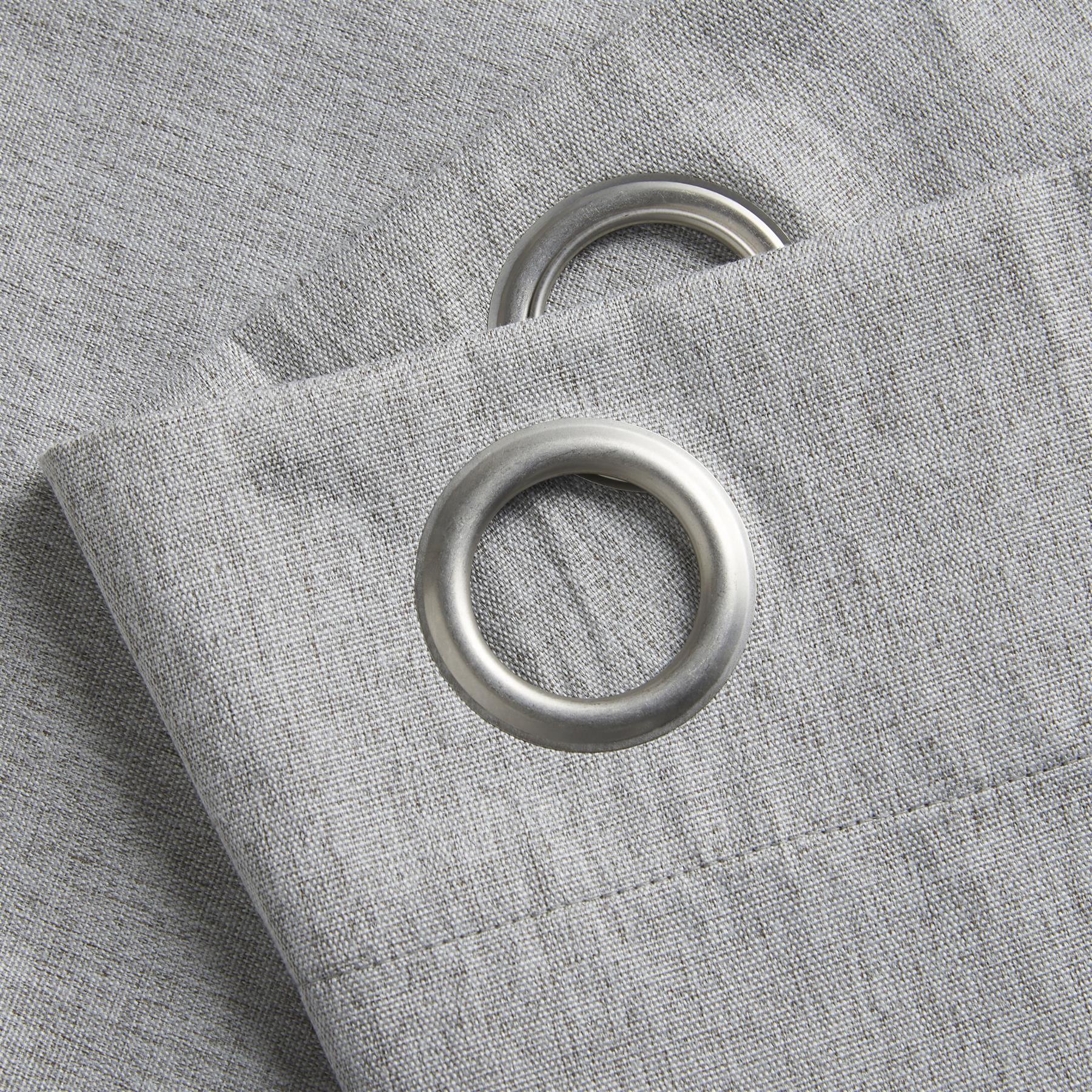 Linen Look Ring Top Blackout Curtains - Image 3