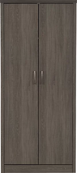 LISBON 2 DOOR WARDROBE - BLACK WOOD GRAIN - Image 2