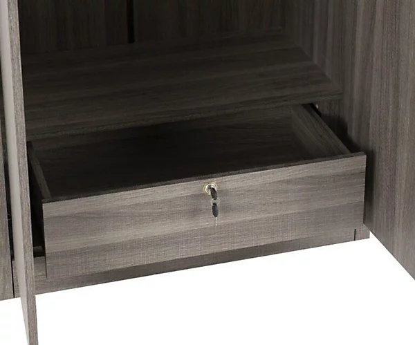 LISBON 2 DOOR WARDROBE - BLACK WOOD GRAIN - Image 6