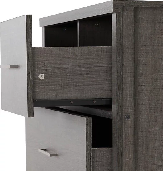 LISBON 3+2 DRAWER CHEST - BLACK WOOD GRAIN - Image 6