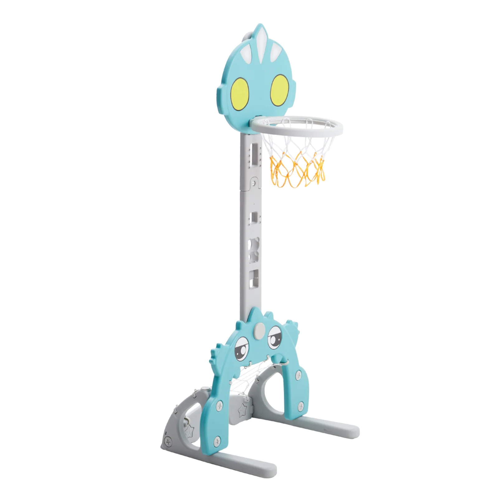 Livingandhome 2-in-1 Adjustable Kids Basketball Hoop With Football Goal - Image 5