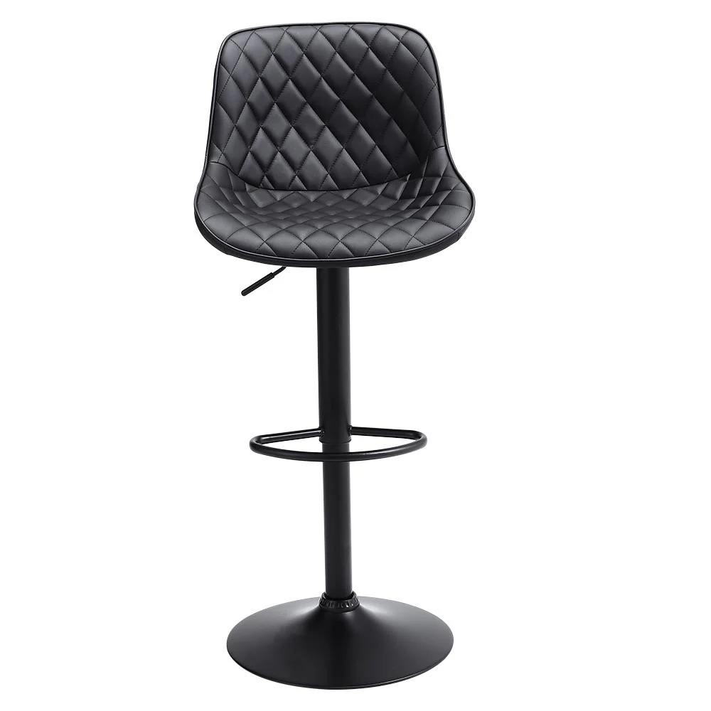 Livingandhome 2 Pcs Faux Leather Height Adjustable Bar Stool - Image 6