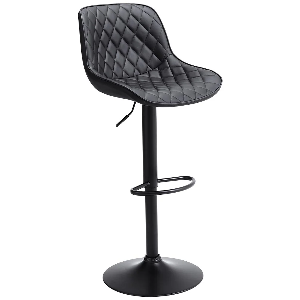 Livingandhome 2 Pcs Faux Leather Height Adjustable Bar Stool - Image 7
