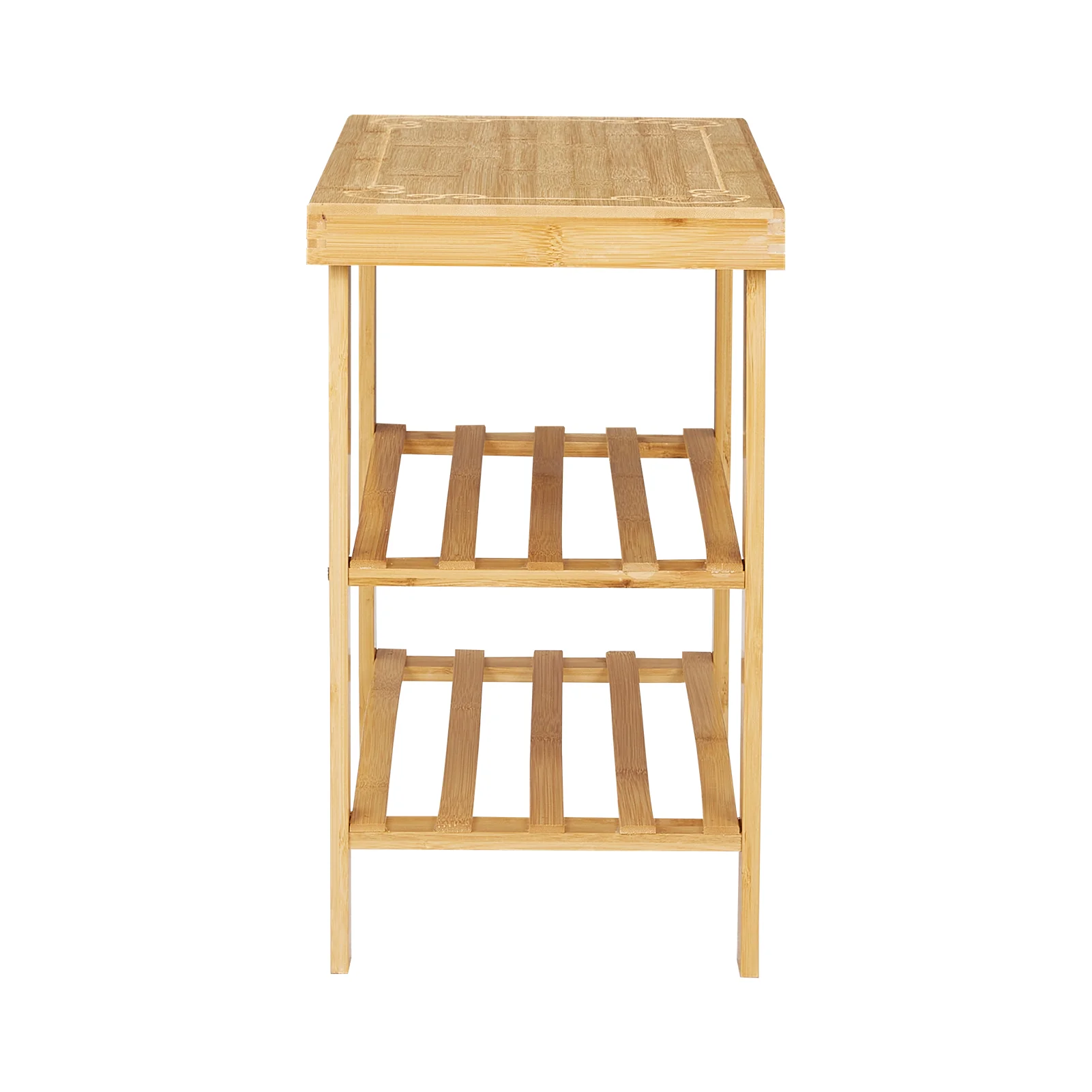 Livingandhome 2-Tier Bamboo Shoe Bench Shoe Rack Storage Organizer - Image 4