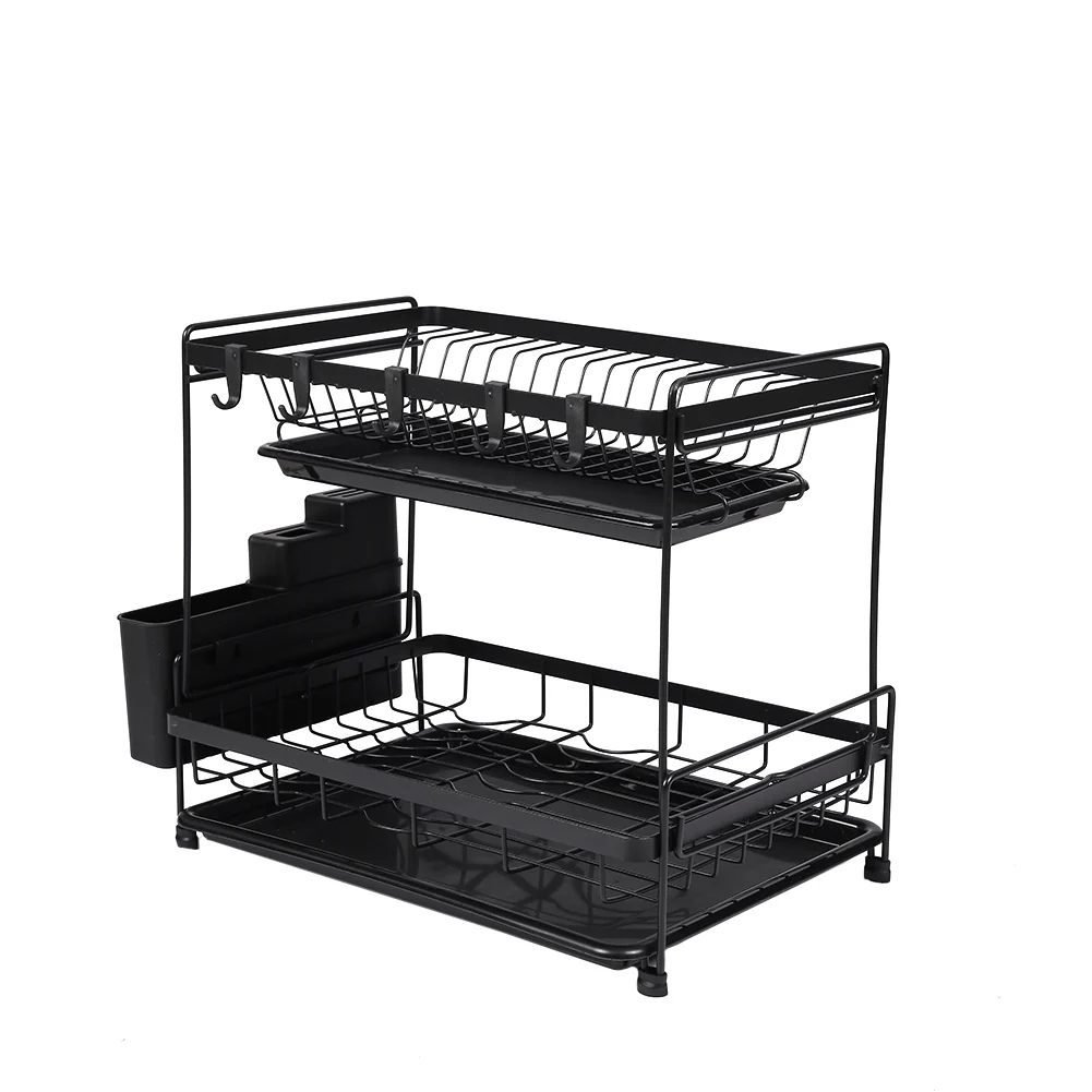 Livingandhome 2 Tier Dish Drying Rack With Drainboards - Image 3