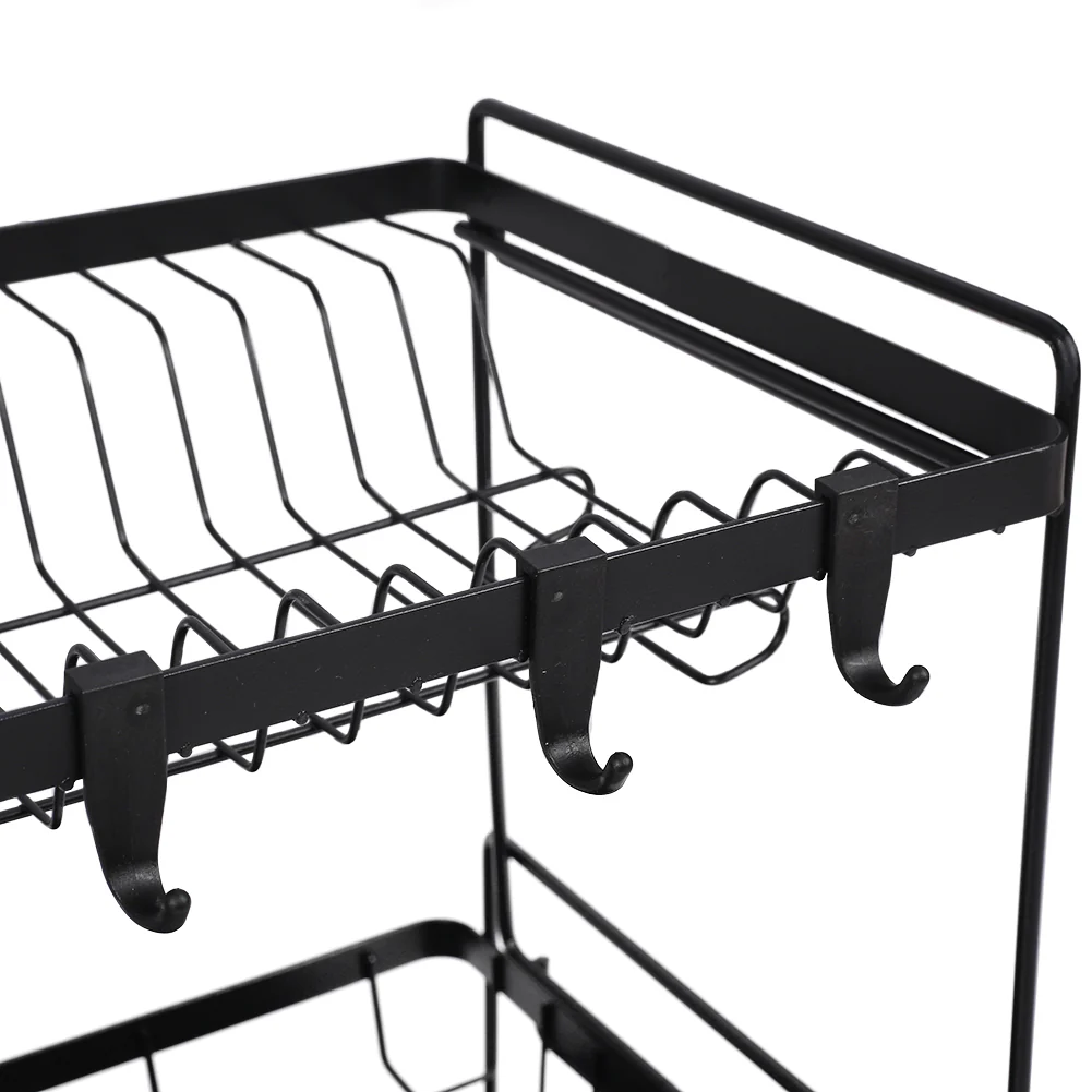 Livingandhome 2 Tier Dish Drying Rack With Drainboards - Image 7