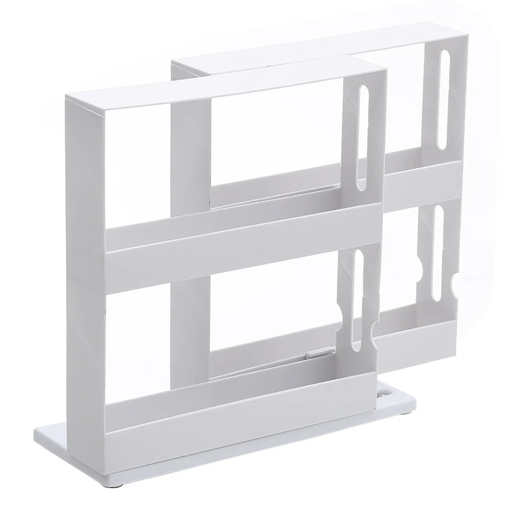 Livingandhome 2 Tiers Rotating Jars Spice Rack Kitchen Storage Holder Shelf Cabinet Organizer - Image 3