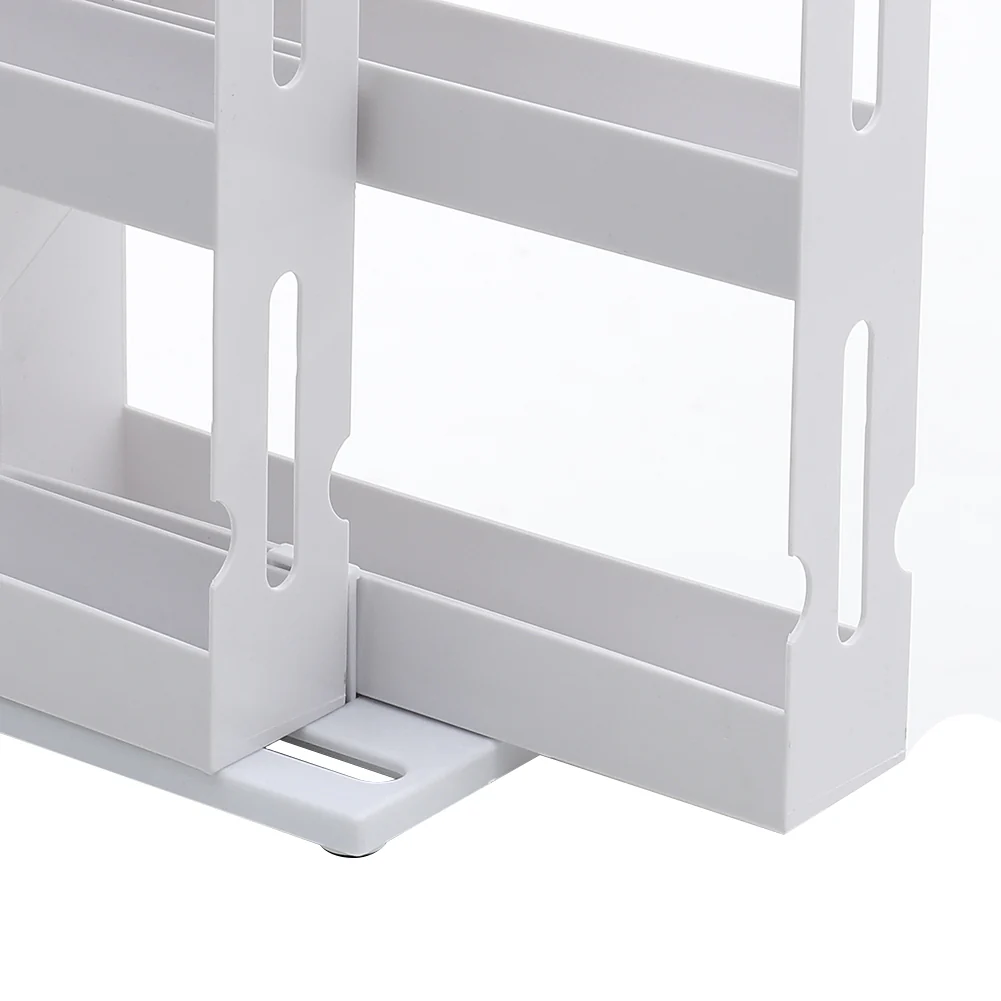 Livingandhome 2 Tiers Rotating Jars Spice Rack Kitchen Storage Holder Shelf Cabinet Organizer - Image 4